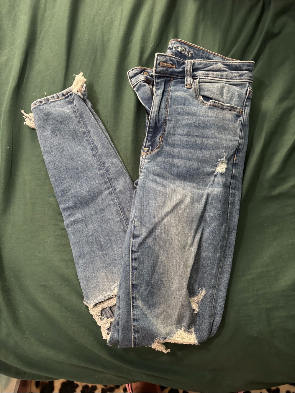 American Eagle Outfitters Light Blue Distressed Skinny Jeans